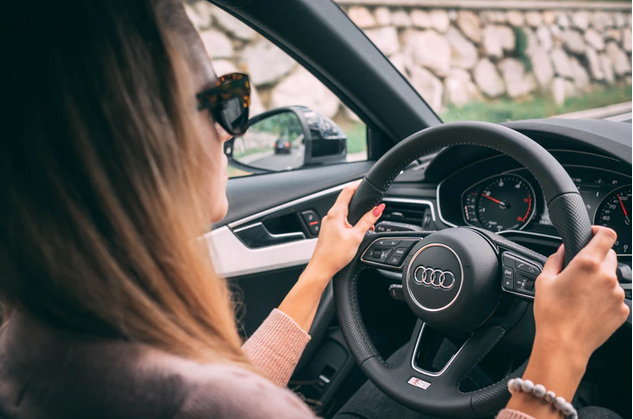 a driver on road